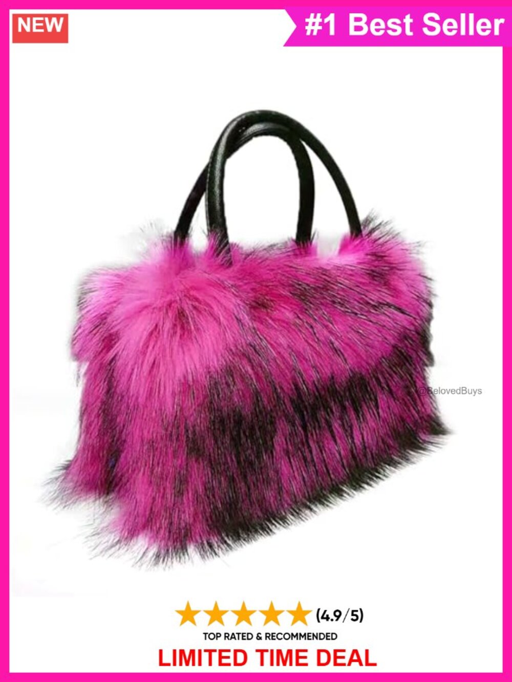 Faux Fur Tote Bag Fluffy Satchel Shoulder Handbag